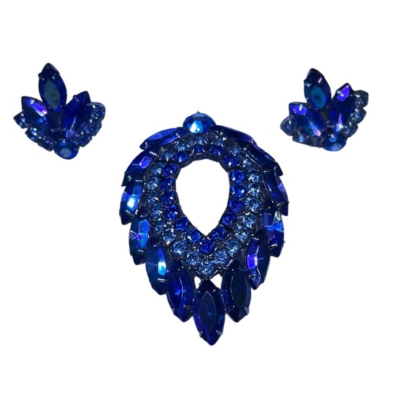 BOOK PIECE Famous Blue Lagoon Demi-Parure by DeLizza & Elster for Sarah Coventry - Picture 3 of 12